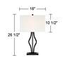 360 Lighting Ally 26 1/2" Black Metal USB Table Lamps Set of 2