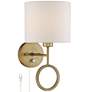 Thumbnail2 of 360 Lighting Amidon Ring 15 1/2" High Warm Brass Plug-In Wall Lamp