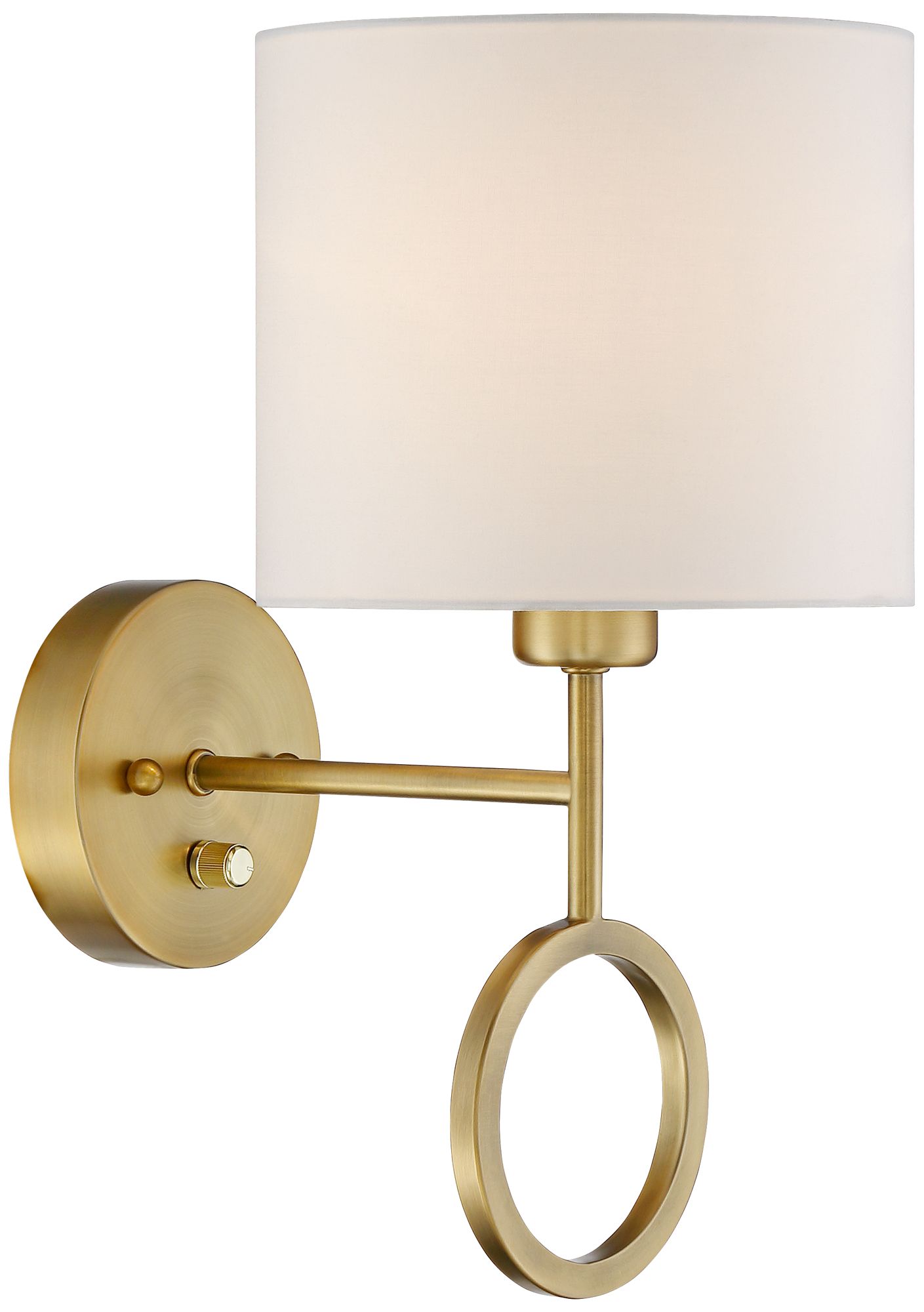 Image 6 360 Lighting Amidon Ring 15 1/2" High Warm Brass Plug-In Wall Lamp more views