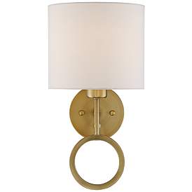 Image5 of 360 Lighting Amidon Warm Brass Drop Ring Plug-In Wall Lamps Set of 2 more views