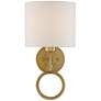 360 Lighting Amidon Warm Brass Drop Ring Plug-In Wall Lamps Set of 2