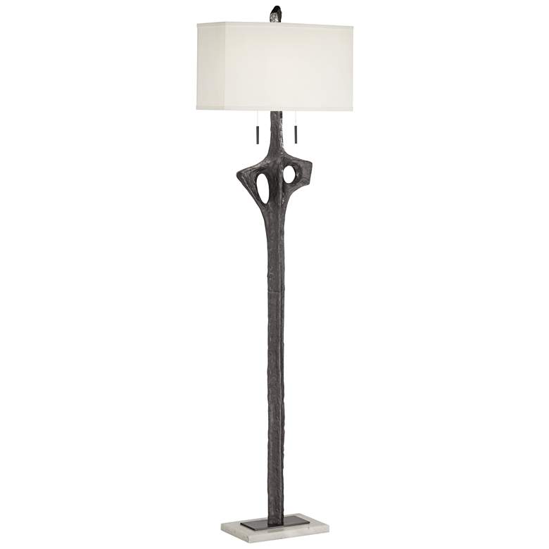 Image 2 360 Lighting Ammon 66.8" Black Finish Faux Wood Sculpture Floor Lamp