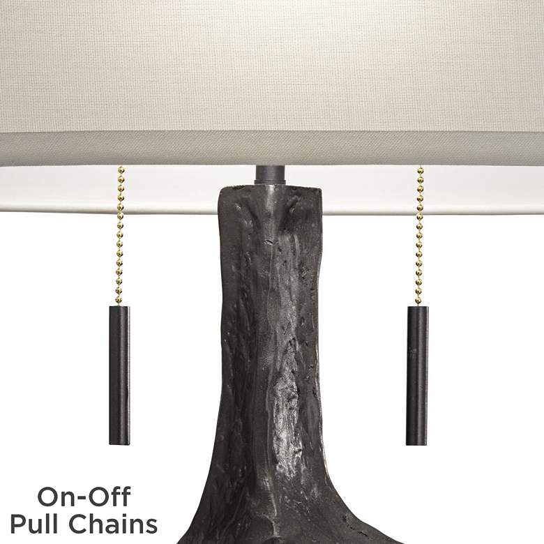 Image 4 360 Lighting Ammon 66.8" Black Finish Faux Wood Sculpture Floor Lamp more views