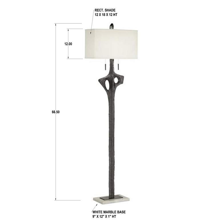 Image 6 360 Lighting Ammon 66.8" Black Finish Faux Wood Sculpture Floor Lamp more views