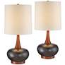 2_360 Lighting Andi 24 1/2" Brown Gourd Modern Ceramic Lamps Set of 2