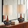 1_360 Lighting Andi 24 1/2" Brown Gourd Modern Ceramic Lamps Set of 2