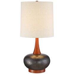 360 Lighting Andi 24 1/2" Wood and Ceramic Mid-Century Modern Lamp