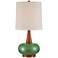 360 Lighting Andi 25" Modern Wood and Green Ceramic Table Lamp