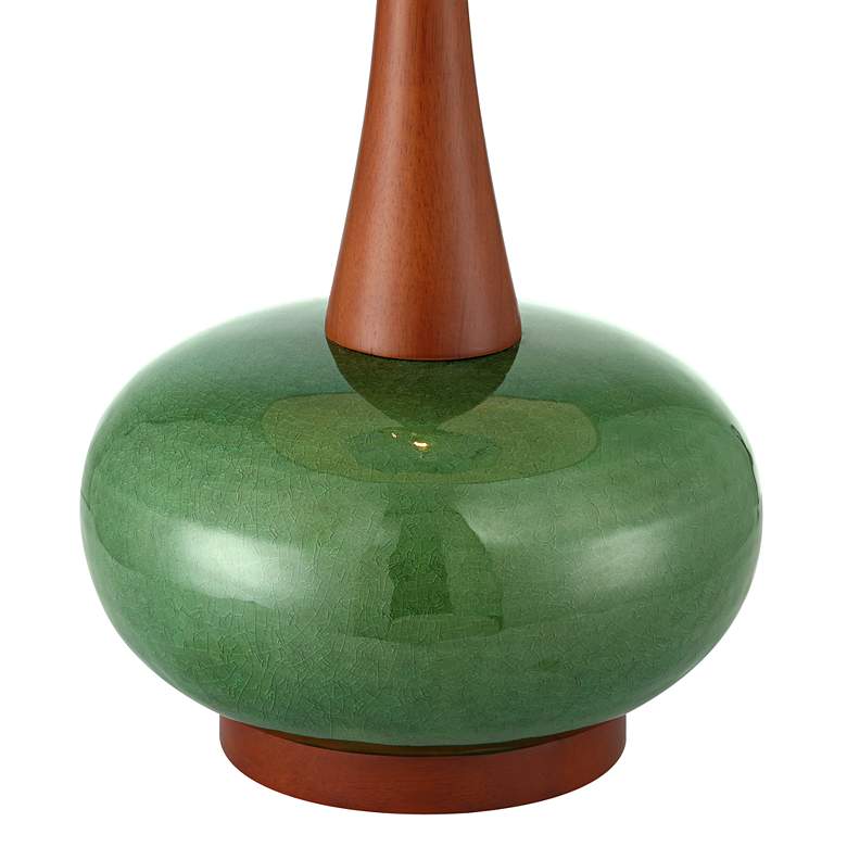 Image 5 360 Lighting Andi 25" Modern Wood and Green Ceramic Table Lamp more views