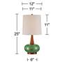 360 Lighting Andi 25" Modern Wood and Green Ceramic Table Lamp in scene