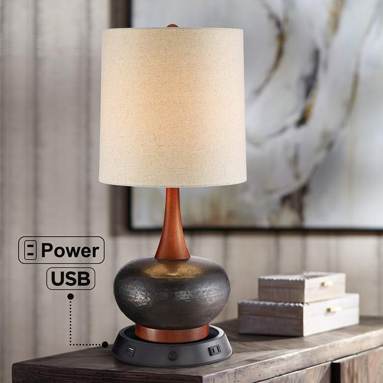 Image 1 360 Lighting Andi Ceramic Lamp with Dimmable USB Workstation Base