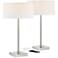 360 Lighting Andre Metal Table Lamps with USB Ports and Outlets Set of 2