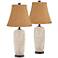 360 Lighting Anna 27 1/4" Mocha and Beige Pebbled Table Lamps Set of 2