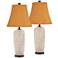 360 Lighting Anna 27 1/4" Rust and Beige Pebbled Table Lamps Set of 2