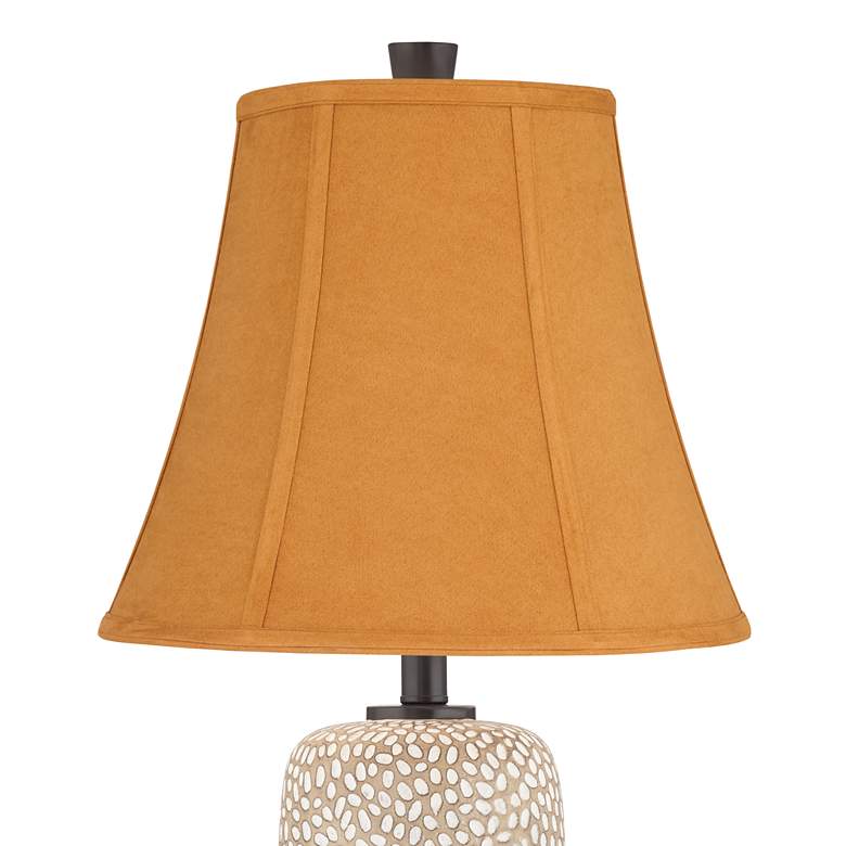 Image 2 360 Lighting Anna 27 1/4" Rust and Beige Pebbled Table Lamps Set of 2 more views
