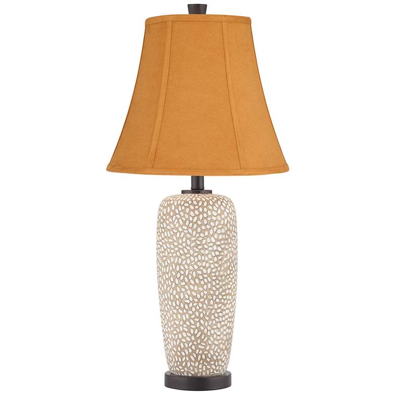 Image 5 360 Lighting Anna 27 1/4" Rust and Beige Pebbled Table Lamps Set of 2 more views