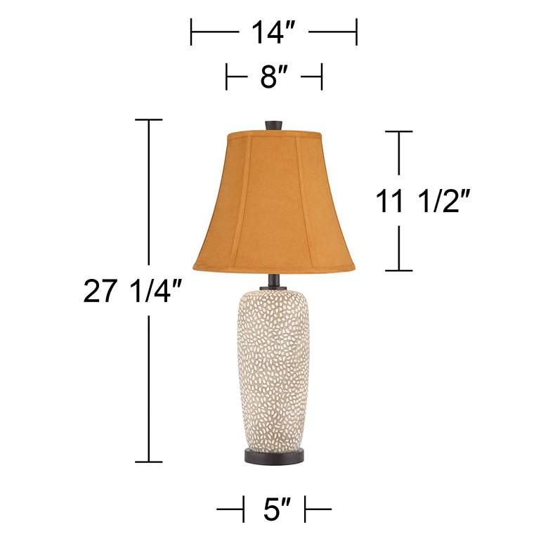 Image 6 360 Lighting Anna 27 1/4" Rust and Beige Pebbled Table Lamps Set of 2 more views