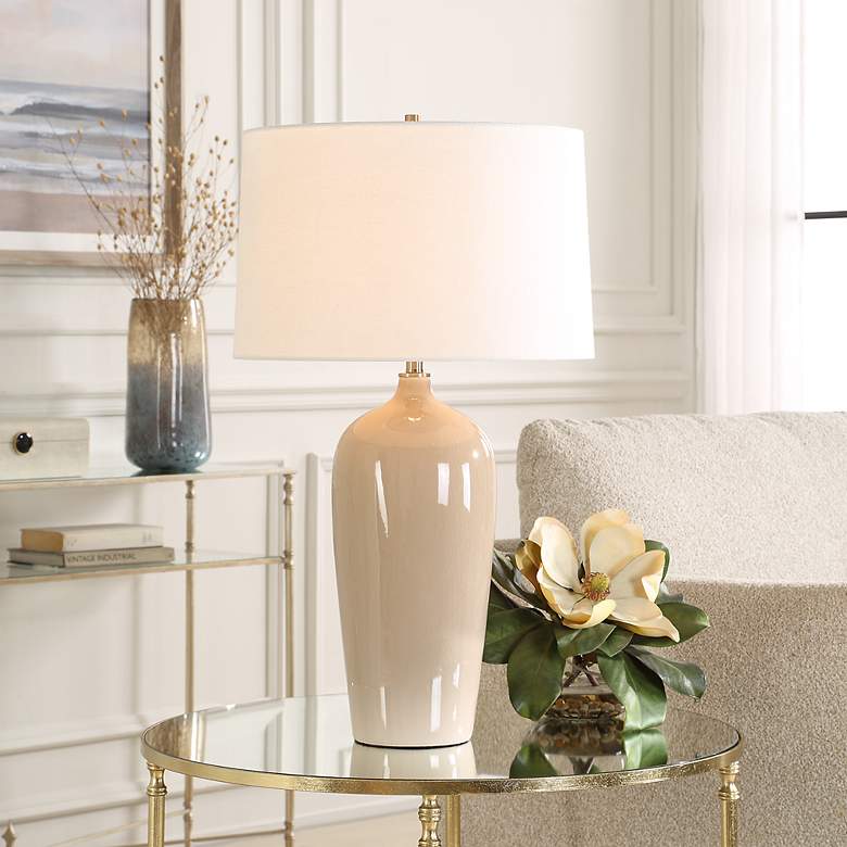 Image 1 360 Lighting Anson 27 1/2" High Crackled Sandy Gray Ceramic Table Lamp