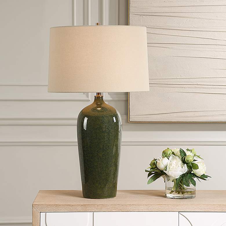 Image 1 360 Lighting Anson 27 1/2" High Emerald Green Ceramic Table Lamp