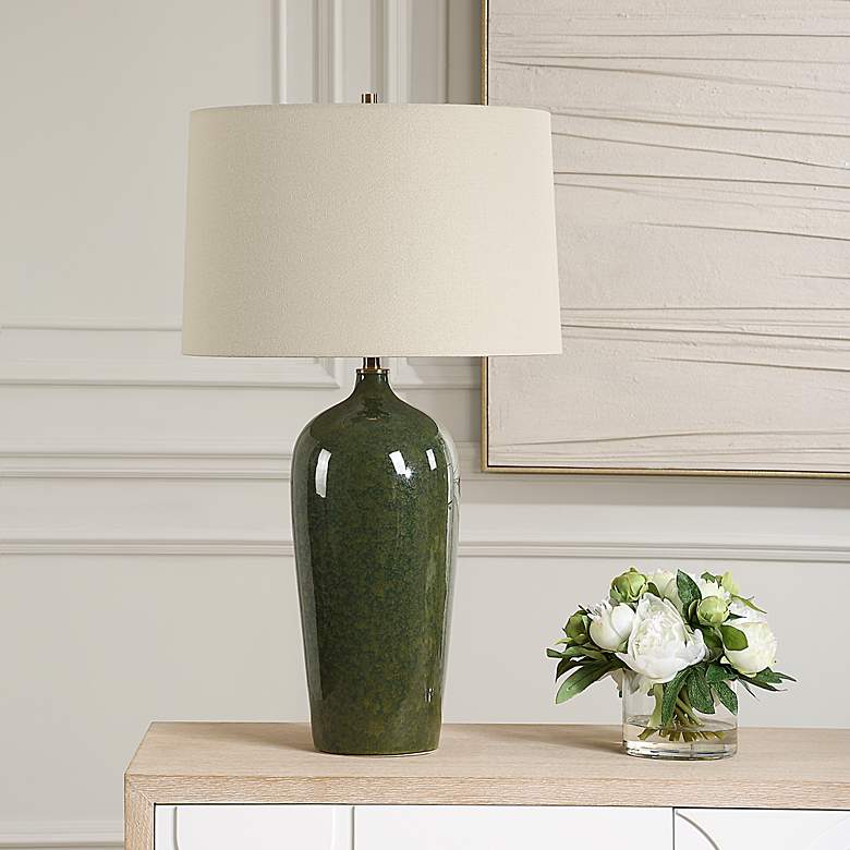 Image 3 360 Lighting Anson 27 1/2" High Emerald Green Ceramic Table Lamp more views