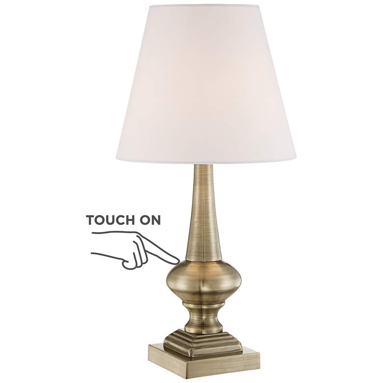 Image 3 360 Lighting Antique Brass Finish 18 1/2 inch High Touch On-Off Table Lamp
