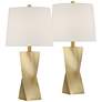 2_360 Lighting Arabella 25" Modern Gold Geometric Table Lamps Set of 2