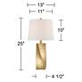 360 Lighting Arabella 25" Modern Gold Geometric Table Lamps Set of 2