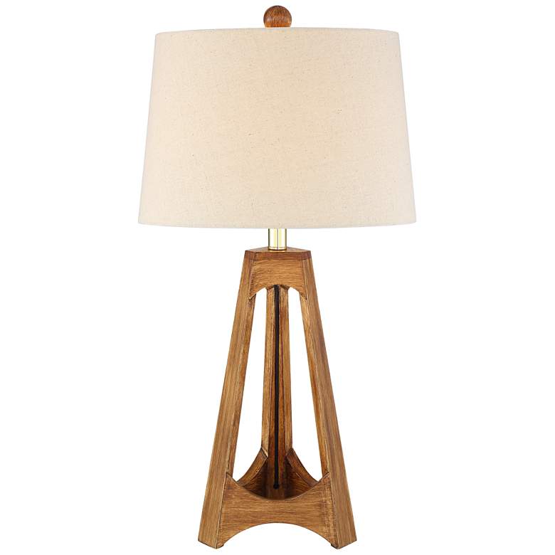 Image 3 360 Lighting Archie 27 1/2 inch Mid-Century Modern Wood Tripod Table Lamp
