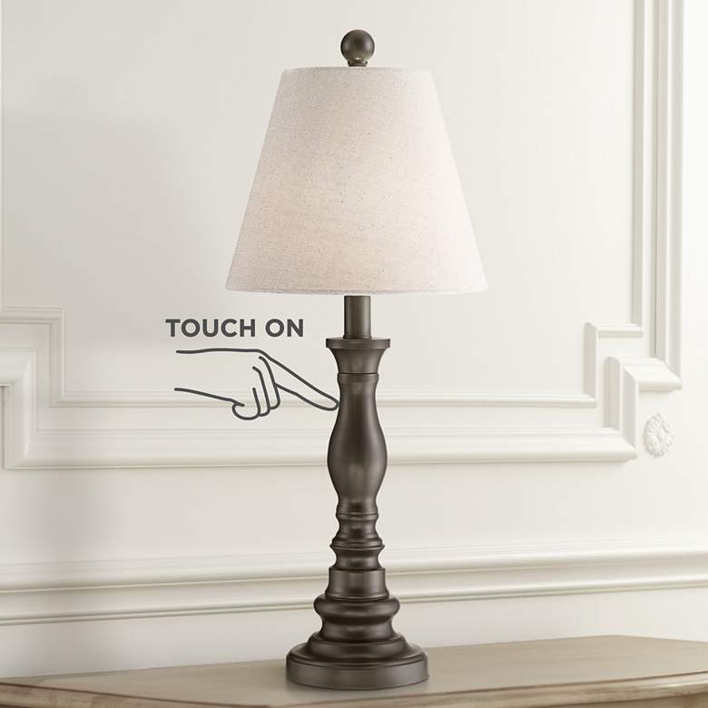 Image 1 360 Lighting Archmond 23 1/2 inch Bronze Traditional Touch Table Lamp