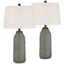 2_360 Lighting Arizona 27 1/2" Zig-Zag Black Beige Table Lamps Set of 2