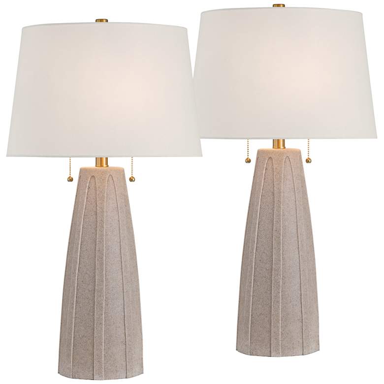 Image 3 360 Lighting Arizona 28" Faux Sandstone Modern Table Lamps Set of 2