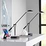 360 Lighting Arnie Satin Black Adjustable LED USB Desk Lamps Set of 2