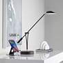 360 Lighting Arnie Satin Black Adjustable LED USB Desk Lamps Set of 2