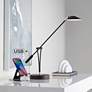 360 Lighting Arnie Satin Black Adjustable Modern LED USB Desk Lamp
