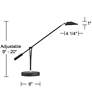360 Lighting Arnie Satin Black Adjustable Modern LED USB Desk Lamp