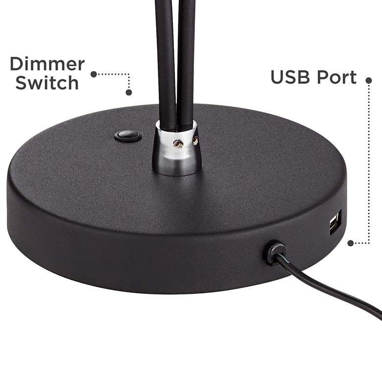 Image 5 360 Lighting Arnie Satin Black Adjustable Modern LED USB Desk Lamp more views