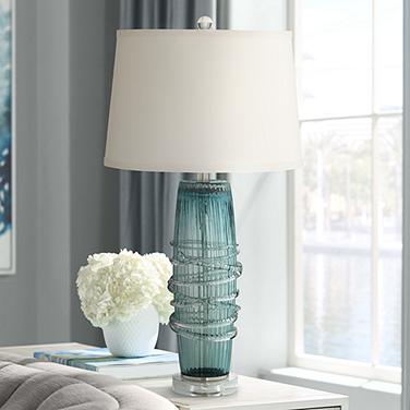 360 Lighting Artic Blue Sea Handcrafted Modern Glass Table Lamp