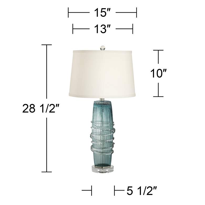 Image 5 360 Lighting Artic Blue Sea Handcrafted Modern Glass Table Lamp more views