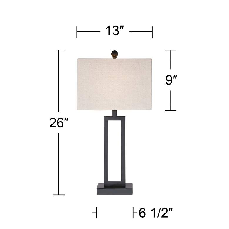 Image 7 360 Lighting Aston 26 inch Black Finish Open Rectangle Modern Table Lamp more views