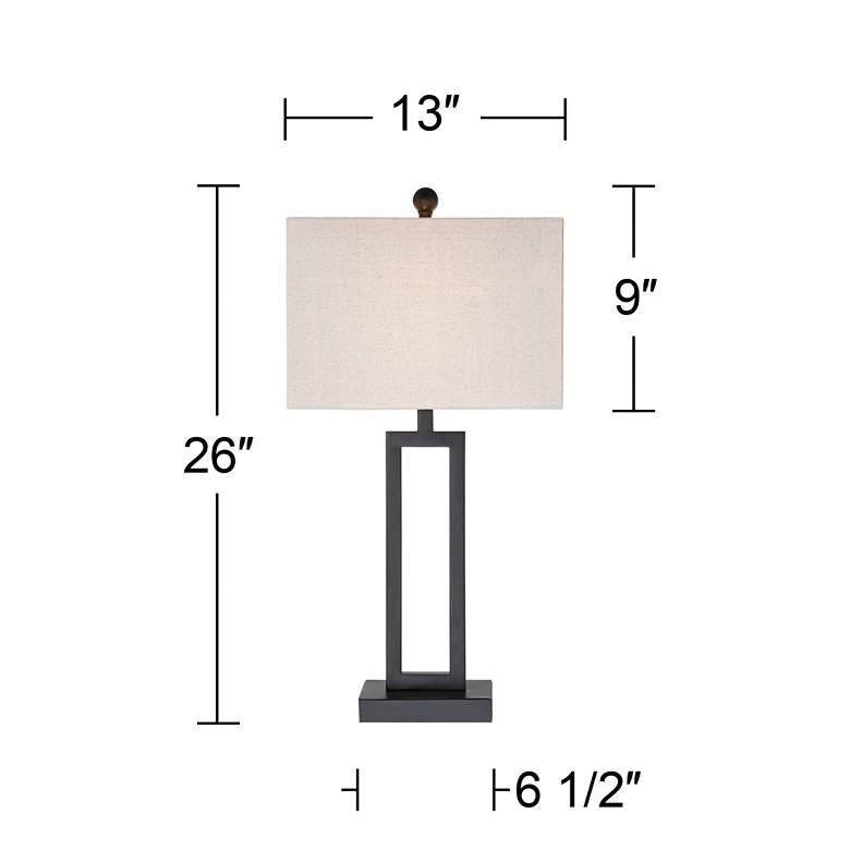 Image 7 360 Lighting Aston 26" Open Rectangle Black Modern Lamps Set of 2 more views
