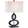 360 Lighting Asymmetrical Ovals Black and Satin Steel Modern Table Lamp