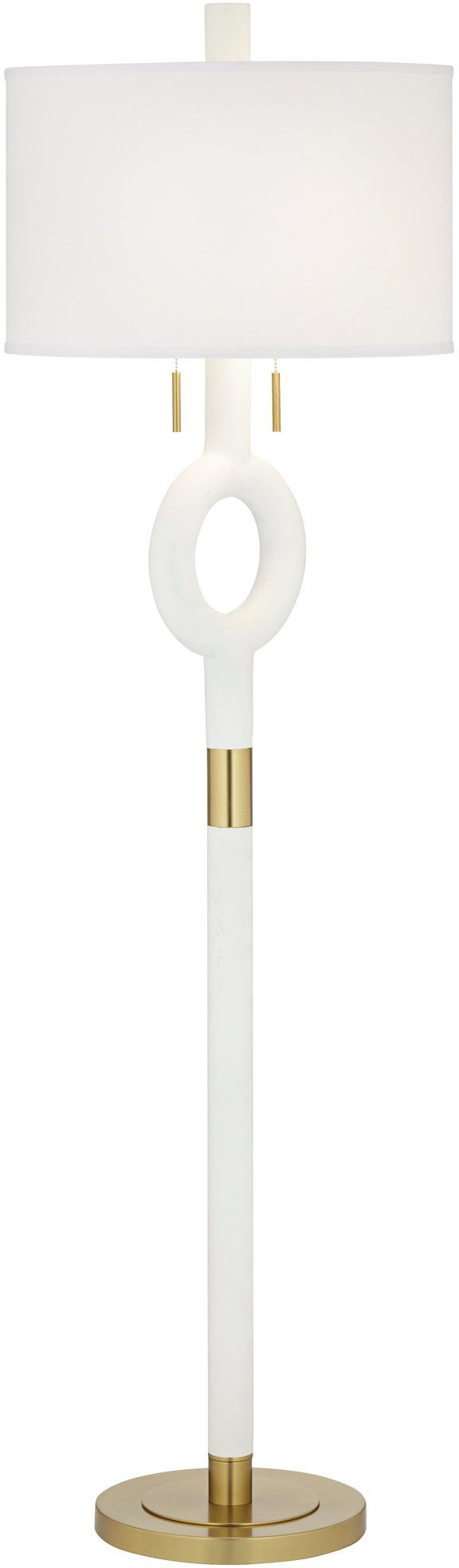 360 Lighting Athena 66 1/2" White and Gold Modern Floor Lamp