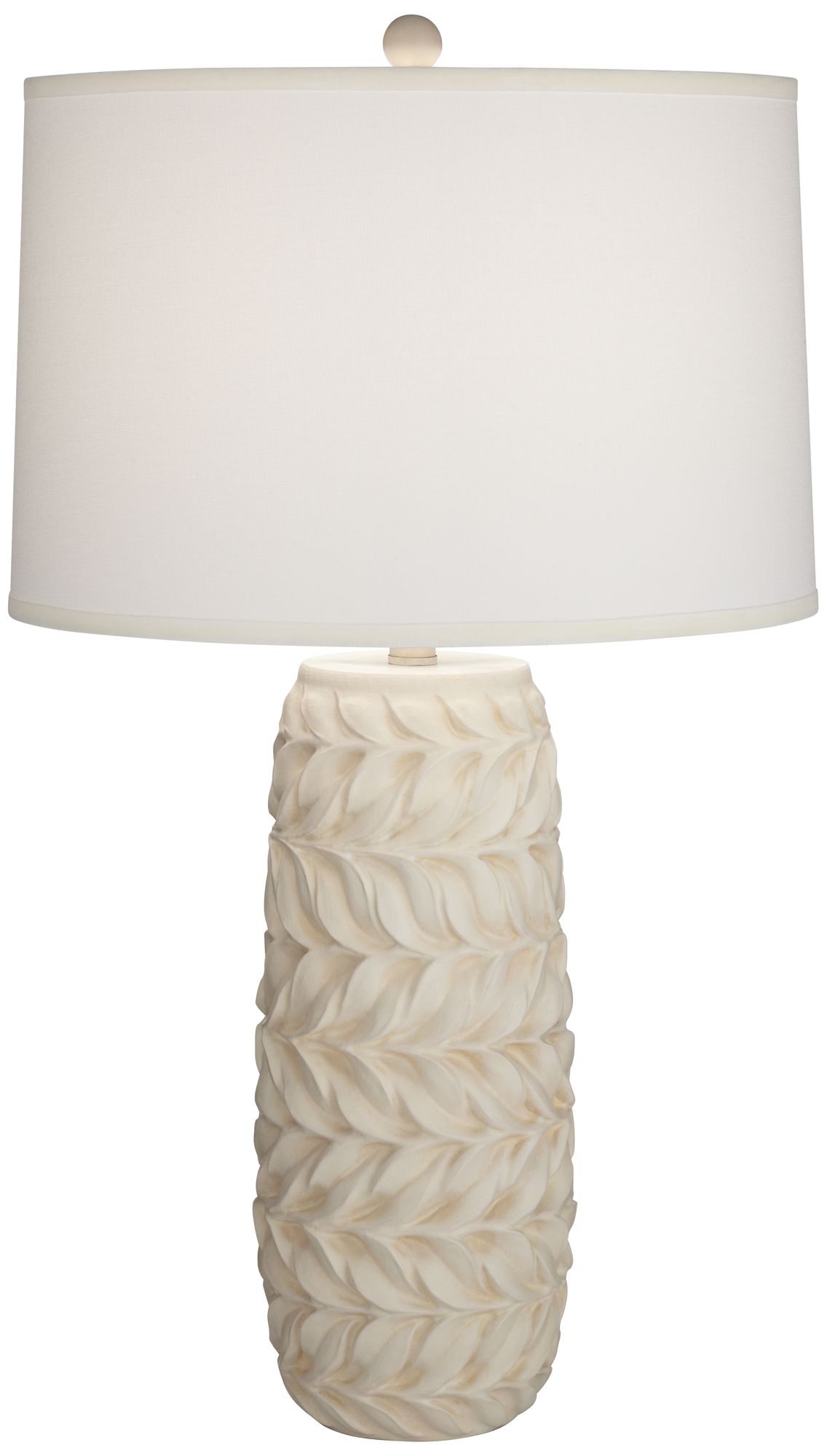 360 Lighting Atlas 29" Textured Vine and Leaf White Modern Table Lamp