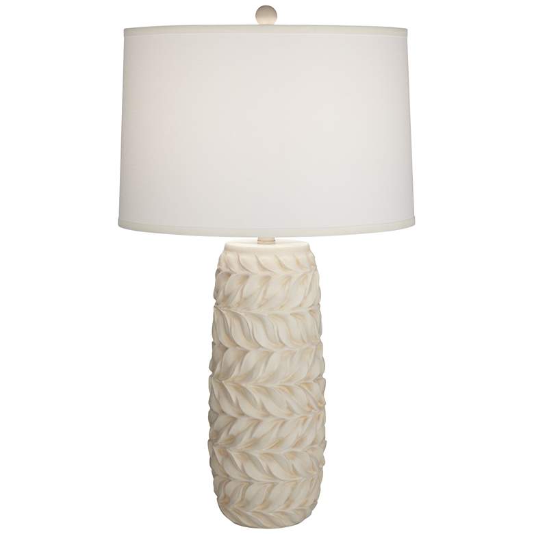 Image 2 360 Lighting Atlas 29 inch Textured Vine and Leaf White Modern Table Lamp