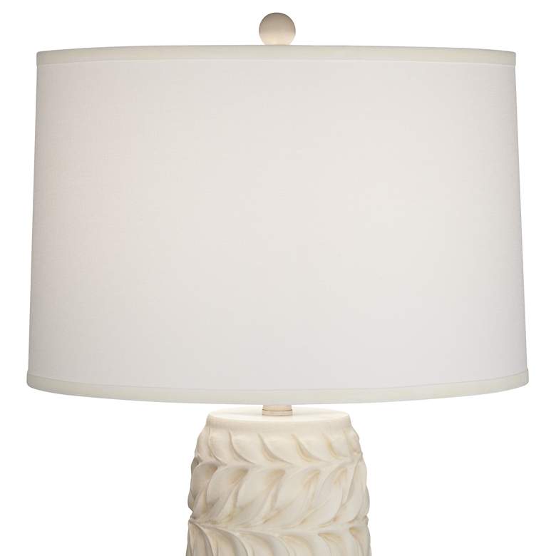 Image 4 360 Lighting Atlas 29 inch Textured Vine and Leaf White Modern Table Lamp more views