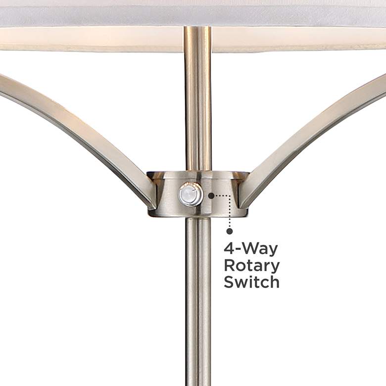Image 6 360 Lighting Avery 62" Black Brushed Nickel Column 2-Light Floor Lamp more views