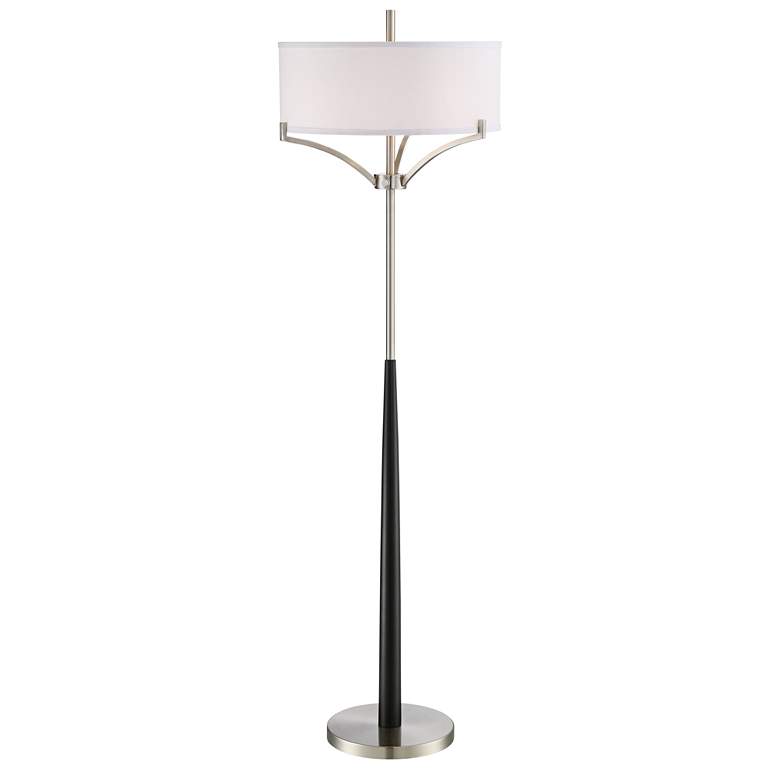 Image 7 360 Lighting Avery Black and Brushed Nickel 2-Light Floor Lamp with Riser more views