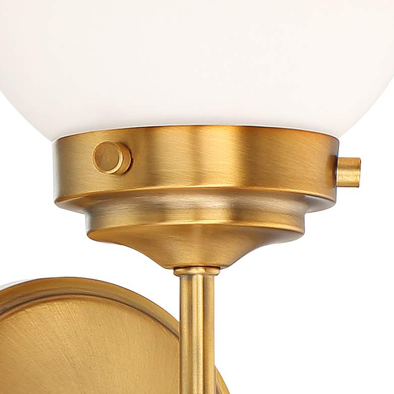 Image 3 360 Lighting Ayva 18 inch High Brass and White Glass Wall Sconce Set of 2 more views