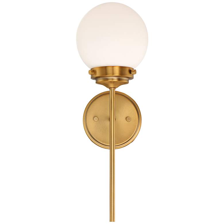 Image 4 360 Lighting Ayva 18 inch High Brass and White Glass Wall Sconce Set of 2 more views