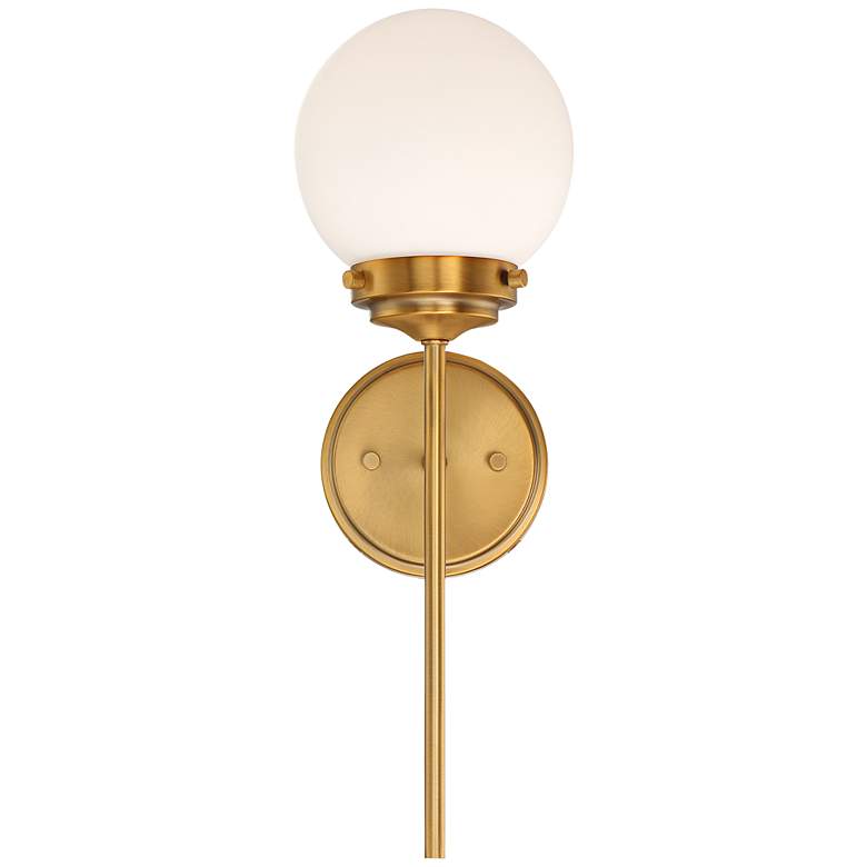 Image 5 360 Lighting Ayva 18" High Brass and White Glass Wall Sconce Set of 2 more views